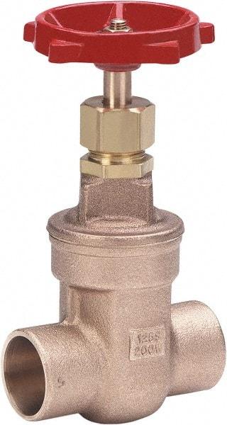 Milwaukee Valve - 1/2" Pipe, Class 125, Threaded (NPT) Bronze Solid Wedge Stem Gate Valve - 200 WOG, 125 WSP, Threaded Bonnet, For Use with Water, Oil & Gas - Benchmark Tooling