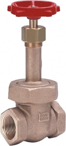 Milwaukee Valve - 1/2" Pipe, Class 300, Threaded (NPT) Bronze Solid Wedge Gate Valve - 1,000 WOG, 300 WSP, Union Bonnet, For Use with Water, Oil & Gas - Benchmark Tooling