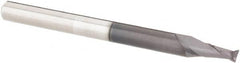 Accupro - 5/64", 5/32" LOC, 1/8" Shank Diam, 1-1/2" OAL, 2 Flute, Solid Carbide Square End Mill - Single End, AlTiN Finish, Spiral Flute, 30° Helix, Centercutting, Right Hand Cut, Right Hand Flute - Benchmark Tooling