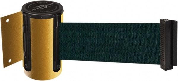 Tensator - 4-1/2" High x 13' Long x 2" Wide Wall Mount Barrier - Steel, Yellow Powdercoat Finish, Yellow, Use with 898 Wall Receiver - Benchmark Tooling