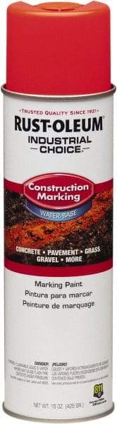 Rust-Oleum - 15 fl oz Orange Marking Paint - Water-Based Formula - Benchmark Tooling