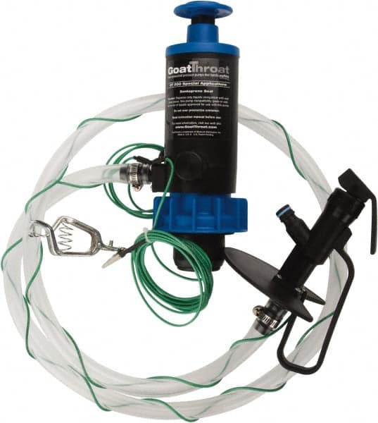 GoatThroat Pumps - 3/8" Outlet, 4 GPM, Polypropylene Hand Operated Transfer Pump - 56" OAL, For up to 55 Gal Drums, For Class I & II Flammable & Combustible Liquids - Benchmark Tooling