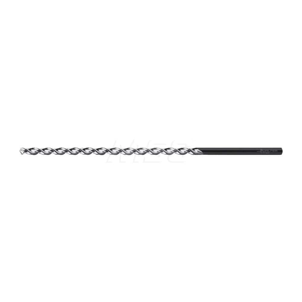Extra Length Drill Bit: 0.4724″ Dia, 130 °, High Speed Steel Uncoated, 10.2362″ Flute Length, Parabolic Flute, Straight-Cylindrical Shank, Series A1722