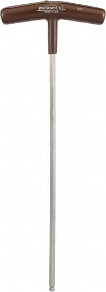 Paramount - 1/4" Hex, T-Handle Cushion Grip, Ball End Hex Key - 10-51/64" OAL, Protanium High Torque Steel, Inch System of Measurement - Benchmark Tooling