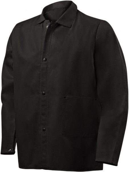 Steiner - Size 2XL Flame Resistant/Retardant Jacket - Black, Cotton & Nylon, Snaps Closure, 56 to 58" Chest - Benchmark Tooling