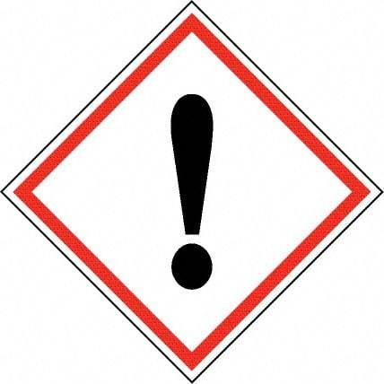 NMC - Hazardous Materials Label, Header: Harmful Irritant Warning - Legend: GHS - Graphic, English, Black & Red, 4" Long x 4" High, No Coating - Benchmark Tooling