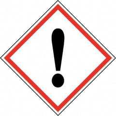 NMC - Hazardous Materials Label, Header: Harmful Irritant Warning - Legend: GHS - Graphic, English, Black & Red, 4" Long x 4" High, No Coating - Benchmark Tooling