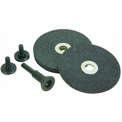 Vortec 6-Piece Cut-Off Wheel Kit, Mandrel and 5 ea. 3″ × 1/16″ × 3/8″ Wheels - Benchmark Tooling