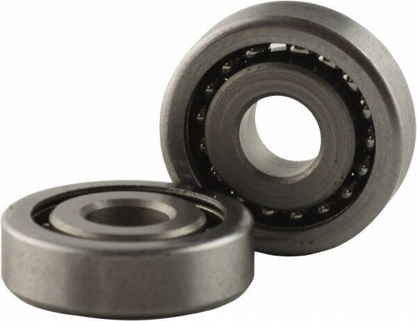 USDI - 1 Row, 1-1/2" OD, 1/2" Bore Diam, Round Open Conveyor Roller Bearing - 135 Lb Capacity, 550 Max RPM, Steel with Steel Housing - Benchmark Tooling