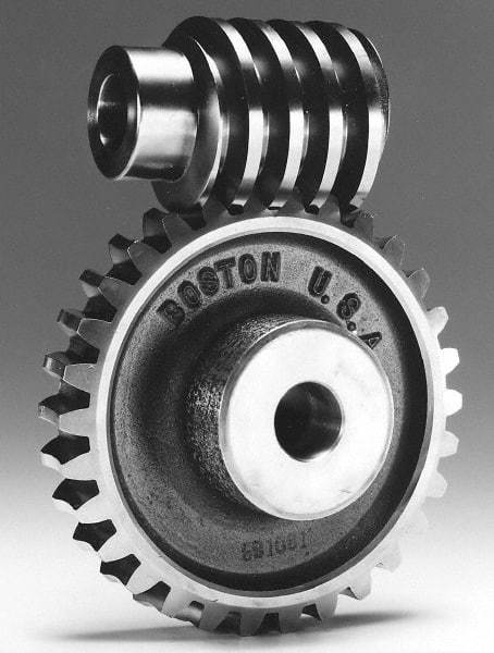 Boston Gear - 8 Pitch, 6-1/4" Pitch Diam, 50 Tooth Worm Gear - 1" Bore Diam, 14.5° Pressure Angle, Cast Iron - Benchmark Tooling