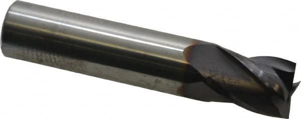 Niagara Cutter - 1/2", 5/8" LOC, 1/2" Shank Diam, 2-1/2" OAL, 4 Flute, Solid Carbide Square End Mill - Single End, TiAlN Finish, Spiral Flute, 30° Helix, Centercutting, Right Hand Cut, Right Hand Flute, Series C430 - Benchmark Tooling