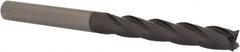 Niagara Cutter - 1/2", 3" LOC, 1/2" Shank Diam, 6" OAL, 4 Flute, Solid Carbide Square End Mill - Single End, TiAlN Finish, Spiral Flute, 30° Helix, Centercutting, Right Hand Cut, Right Hand Flute, Series C430 - Benchmark Tooling