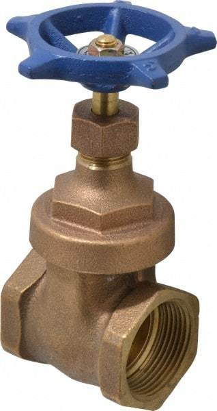 Legend Valve - 1-1/4" Pipe, Threaded Bronze Solid Wedge Stem Gate Valve - 200 WOG, 125 WSP, Screw Over Bonnet - Benchmark Tooling
