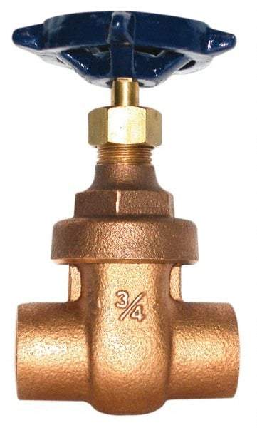 Legend Valve - 1-1/2" Pipe, Soldered Bronze Solid Wedge Stem Gate Valve - 200 WOG, 125 WSP, Screw Over Bonnet - Benchmark Tooling