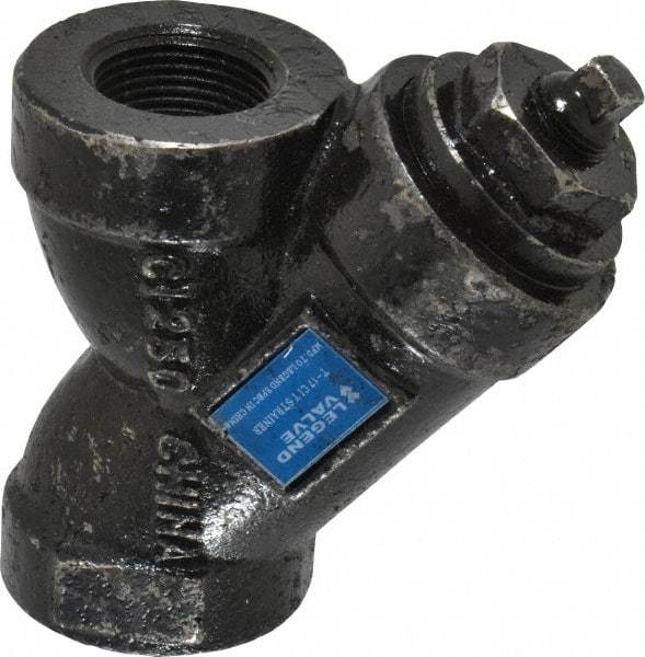 Legend Valve - 1" Pipe, FNPT Ends, Cast Iron Y-Strainer - 500 psi WOG Rating, 250 psi WSP Rating - Benchmark Tooling