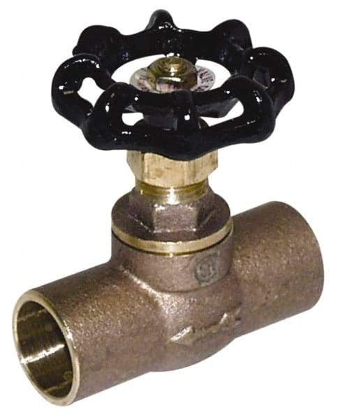 Legend Valve - 1/2" Pipe, 125 psi WOG Rating, Lead Free Brass, Stop Valve - Handwheel Handle, C x C Sweat End Connections - Benchmark Tooling