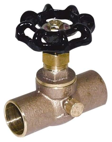 Legend Valve - 1/2" Pipe, 125 psi WOG Rating, Lead Free Brass Stop & Waste Valve - Handwheel Handle, FNPT x FNPT End Connections - Benchmark Tooling