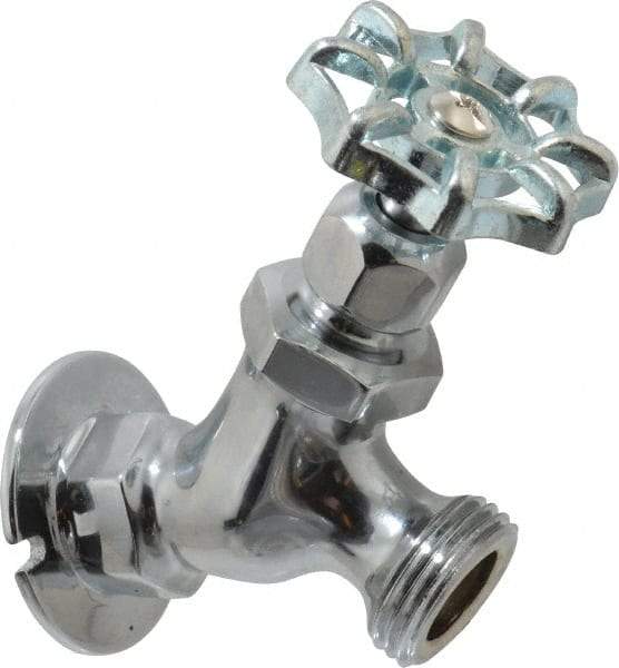 Legend Valve - 1/2" Pipe, Chrome Plated Brass Sillcock - Handwheel Handle, FNPT x GHT End Connections, 125 psi WOG Rating - Benchmark Tooling