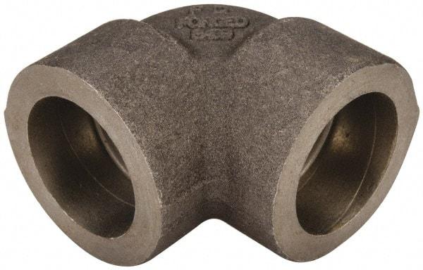 Made in USA - Size 3/4", Class 3,000, Forged Carbon Steel Black Pipe 90° Elbow - 925 psi, Socket Weld End Connection - Benchmark Tooling