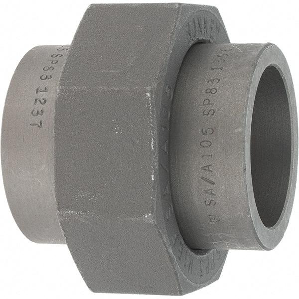 Made in USA - Size 1-1/2", Class 3,000, Forged Carbon Steel Black Pipe Union - 925 psi, Socket Weld End Connection - Benchmark Tooling