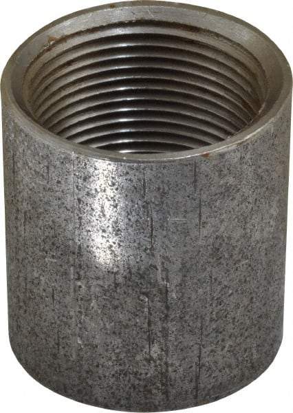 Made in USA - Size 1-1/4", Class 150, Malleable Iron Black Pipe Coupling - 150 psi, Threaded End Connection - Benchmark Tooling