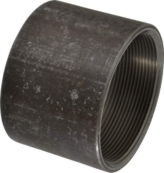 Made in USA - Size 4", Class 150, Steel Black Pipe Coupling - 150 psi, Threaded End Connection - Benchmark Tooling