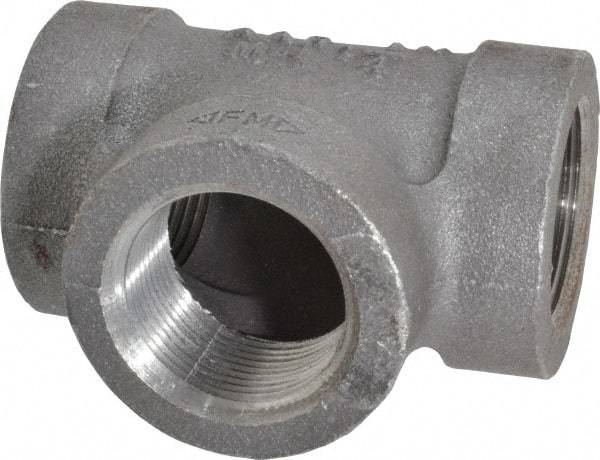 Made in USA - Size 1-1/4", Class 300, Malleable Iron Black Pipe Tee - 300 psi, Threaded End Connection - Benchmark Tooling