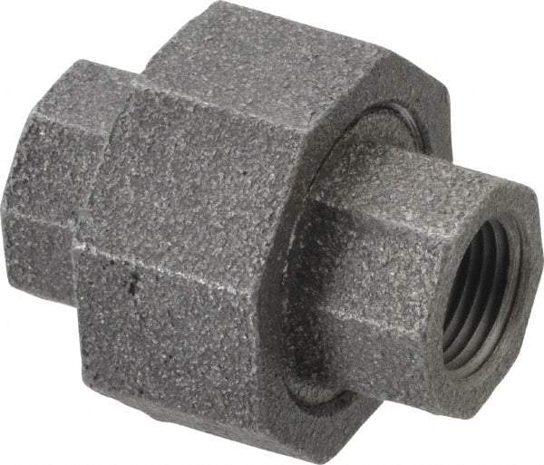 Made in USA - Size 3/8", Class 300, Malleable Iron Black Pipe Union - 300 psi, Threaded End Connection - Benchmark Tooling