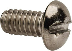 Value Collection - 1/4-20 UNC, 1/2" Length Under Head Slotted Drive Machine Screw - Round Head, Grade 316 Stainless Steel, Uncoated, Without Washer - Benchmark Tooling