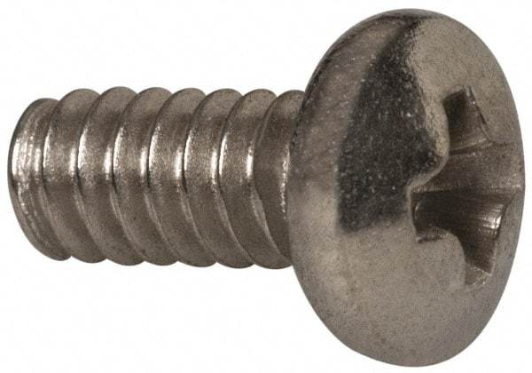Value Collection - #4-40 UNC, 1/4" Length Under Head Phillips Drive Machine Screw - Pan Head, Grade 316 Stainless Steel, Uncoated, Without Washer - Benchmark Tooling