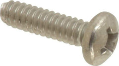 Value Collection - #6-32 UNC, 1/2" Length Under Head Phillips Drive Machine Screw - Pan Head, Grade 316 Stainless Steel, Uncoated, Without Washer - Benchmark Tooling