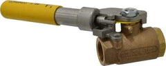 Apollo - 3/4" Pipe, Bronze Standard Ball Valve - 2 Piece, Inline - One Way Flow, FNPT x FNPT Ends, Deadman Lever (Spring Return to Close) Handle, 600 WOG, 150 WSP - Benchmark Tooling