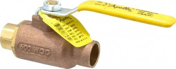Apollo - 3/4" Pipe, Standard Port, Bronze Standard Ball Valve - 2 Piece, Inline - One Way Flow, Soldered x Soldered Ends, Lever Handle, 600 WOG, 125 WSP - Benchmark Tooling