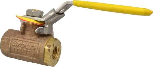 Apollo - 1/4" Pipe, Bronze Standard Ball Valve - 2 Piece, Inline - One Way Flow, FNPT x FNPT Ends, Locking Lever Handle, 600 WOG - Benchmark Tooling