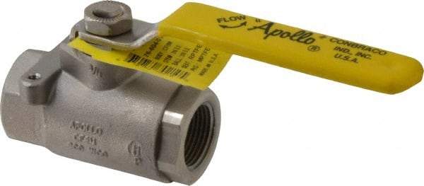 Apollo - 3/4" Pipe, Stainless Steel Standard Ball Valve - Three Way, FNPT x FNPT x FNPT Ends, Lever Handle, 800 WOG - Benchmark Tooling