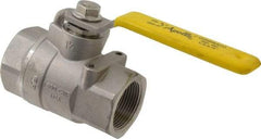 Apollo - 1-1/4" Pipe, Stainless Steel Standard Ball Valve - 2 Piece, Inline - One Way Flow, FNPT x FNPT Ends, Lever Handle, 1,500 WOG, 150 WSP - Benchmark Tooling