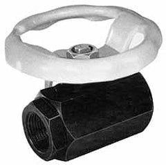 Apollo - 1-1/2" Pipe, Bronze Standard Ball Valve - 2 Piece, Inline - One Way Flow, FNPT x FNPT Ends, Round Wheel Handle, 1,500 WOG, 150 WSP - Benchmark Tooling