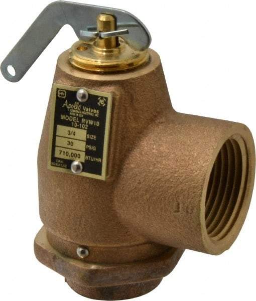 Conbraco - 3/4" Inlet, 1" Outlet, ASME Safety Relief Valve - 30 Max psi, Bronze, 710,000 BTUs - Benchmark Tooling