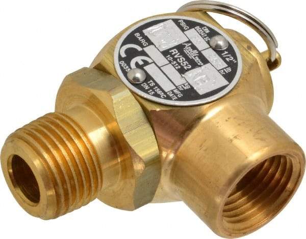 Conbraco - 1/2" Inlet, 1/2" Outlet, ASME Safety Relief Valve - 35 Max psi, Bronze, 275,000 BTUs - Benchmark Tooling
