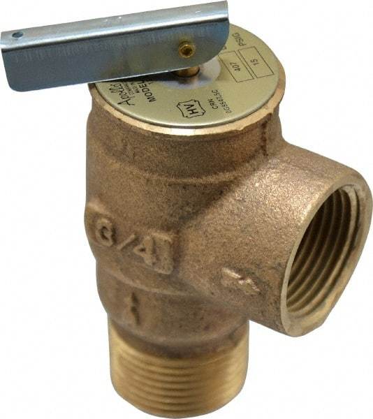 Conbraco - 3/4" Inlet, 3/4" Outlet, ASME Low Pressure Steam Heating Relief Valve - 15 Max psi, Bronze, 407 Lb per Hour - Benchmark Tooling
