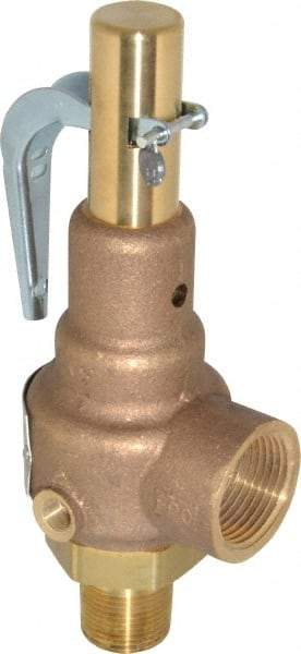 Conbraco - 3/4" Inlet, 1" Outlet, High Pressure Safety Relief Valve - 75 Max psi, Bronze, 898 Lb per Hour - Benchmark Tooling