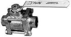 Apollo - 2-1/2" Pipe, Full Port, Bronze Standard Ball Valve - 3 Piece, Inline - One Way Flow, Soldered x Soldered Ends, Lever Handle, 600 WOG, 150 WSP - Benchmark Tooling