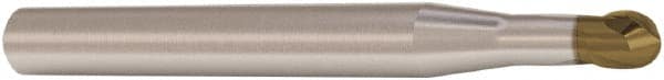 Seco - 2.5mm Diam, 2.5mm LOC, 2 Flute Solid Carbide Ball End Mill - HXT Finish, Single End, 60mm OAL, 6mm Shank Diam, Spiral Flute - Benchmark Tooling