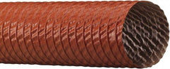Flexaust - 4" ID, 12 Hg Vac Rating, 18 psi, Fiberglass Vacuum & Duct Hose - 25' Long, Red, 2.7" Bend Radius, -65 to 550°F - Benchmark Tooling