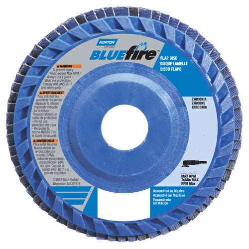7″ × 7/8″ 80 Grit Type 27 BlueFire Flap Disc - Benchmark Tooling