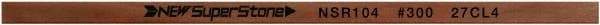 Value Collection - Flat Ceramic Finishing Stick - 100mm Long x 1mm Wide x 6mm Thick, 300 Grit - Benchmark Tooling
