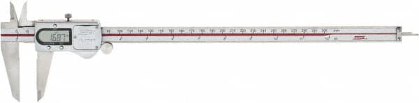 SPI - 0 to 300mm Range, 0.01mm Resolution, IP67 Electronic Caliper - Stainless Steel with 60mm Stainless Steel Jaws, 0.03mm Accuracy - Benchmark Tooling