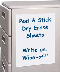 C-LINE - 11" High x 8-1/2" Wide Peel & Stick Dry Erase Sheets - Laminated - Benchmark Tooling