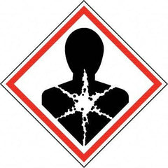 NMC - Hazardous Materials Label, Header: Health Hazard - Legend: GHS - Graphic, English, Black & Red, 4" Long x 4" High, No Coating - Benchmark Tooling