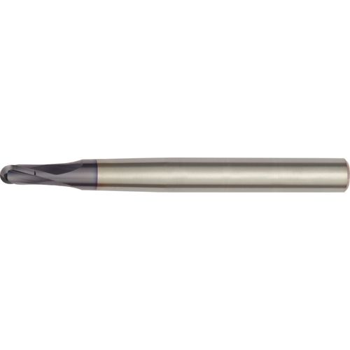6 mm Dia. × 10 mm Shank × 6 mm DOC × 100 mm OAL, Carbide TiAlN, Spiral , 2 Flute, 15°|CW Helix, Round, External , Ballnose End Mill - Exact Industrial Supply